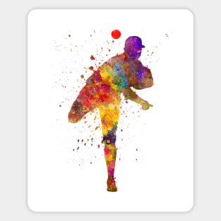 Baseball player in watercolor Magnet